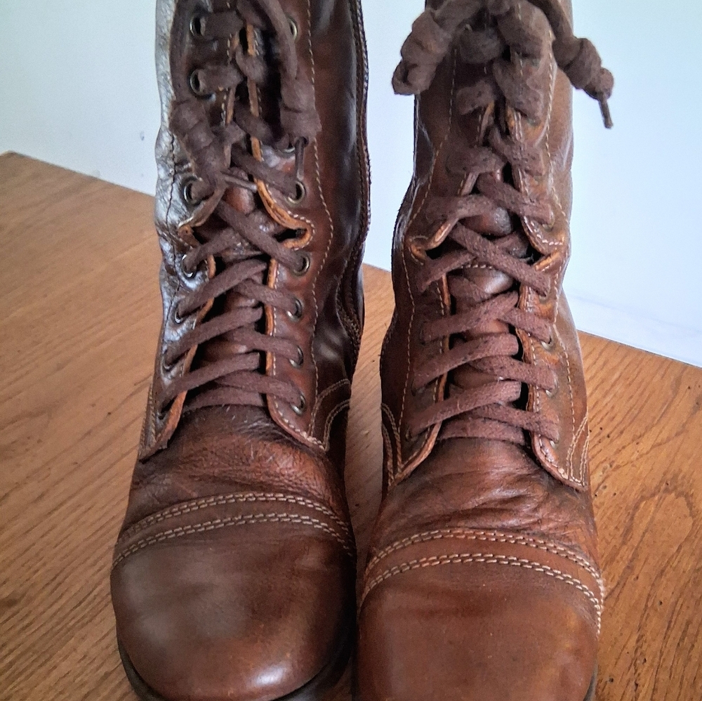 Vtg Steve Madden Lace Up Troopa Boots - Great Condition! 8.5M - Picture 6 of 10